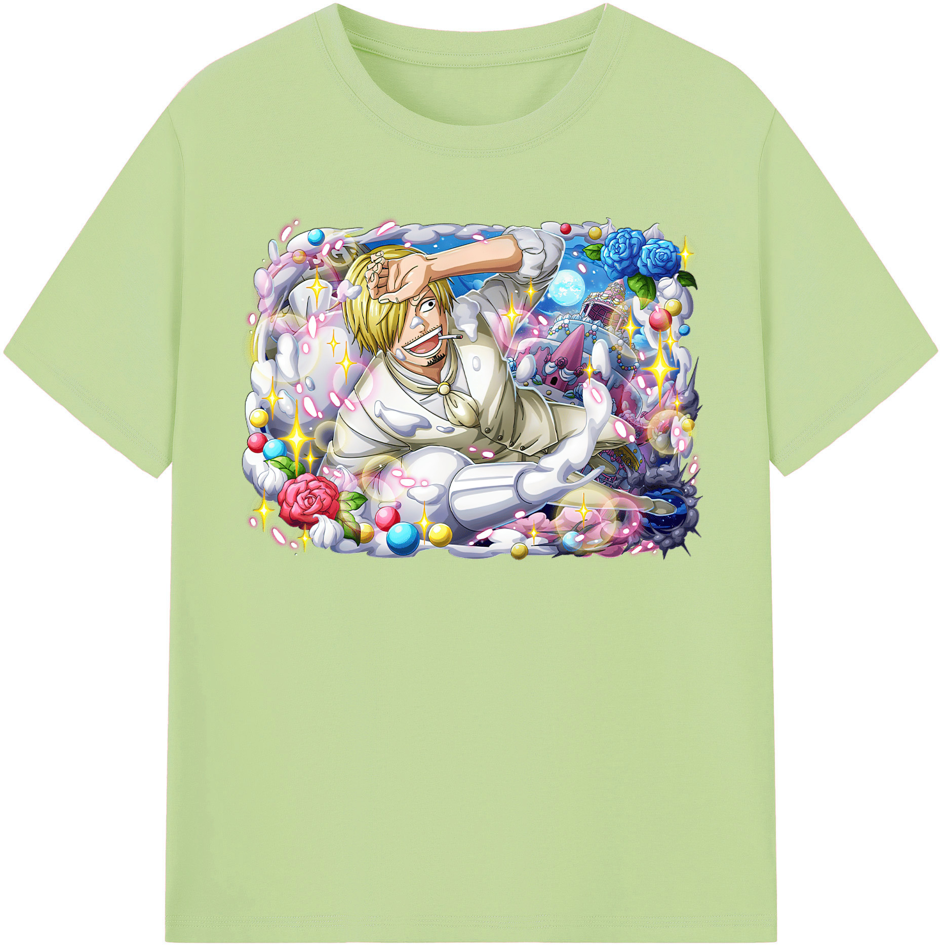 ワンピース サンジ ONE PIECE Sanji 綿100％半袖Tシャツ（フロントプリント）
